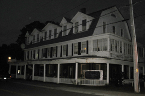 Orb to left above porch.