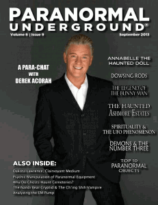 Paranormal Underground Cover - September