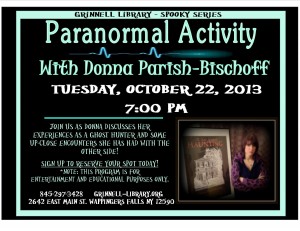 Spooky Series at Grinnell Library - Paranormal Activity with Donna Parish-Bischoff